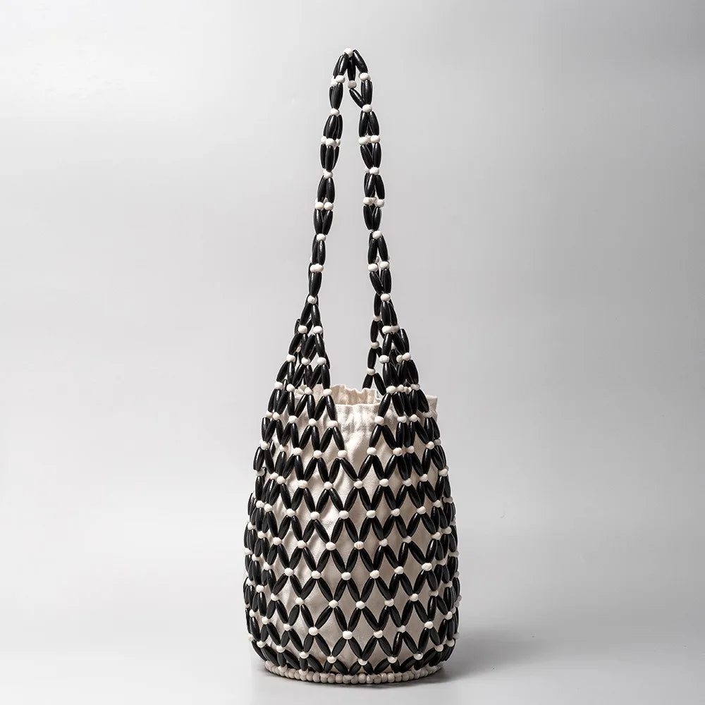 Bolso Red Tejida con Cuentas de Madera — imagen 13
