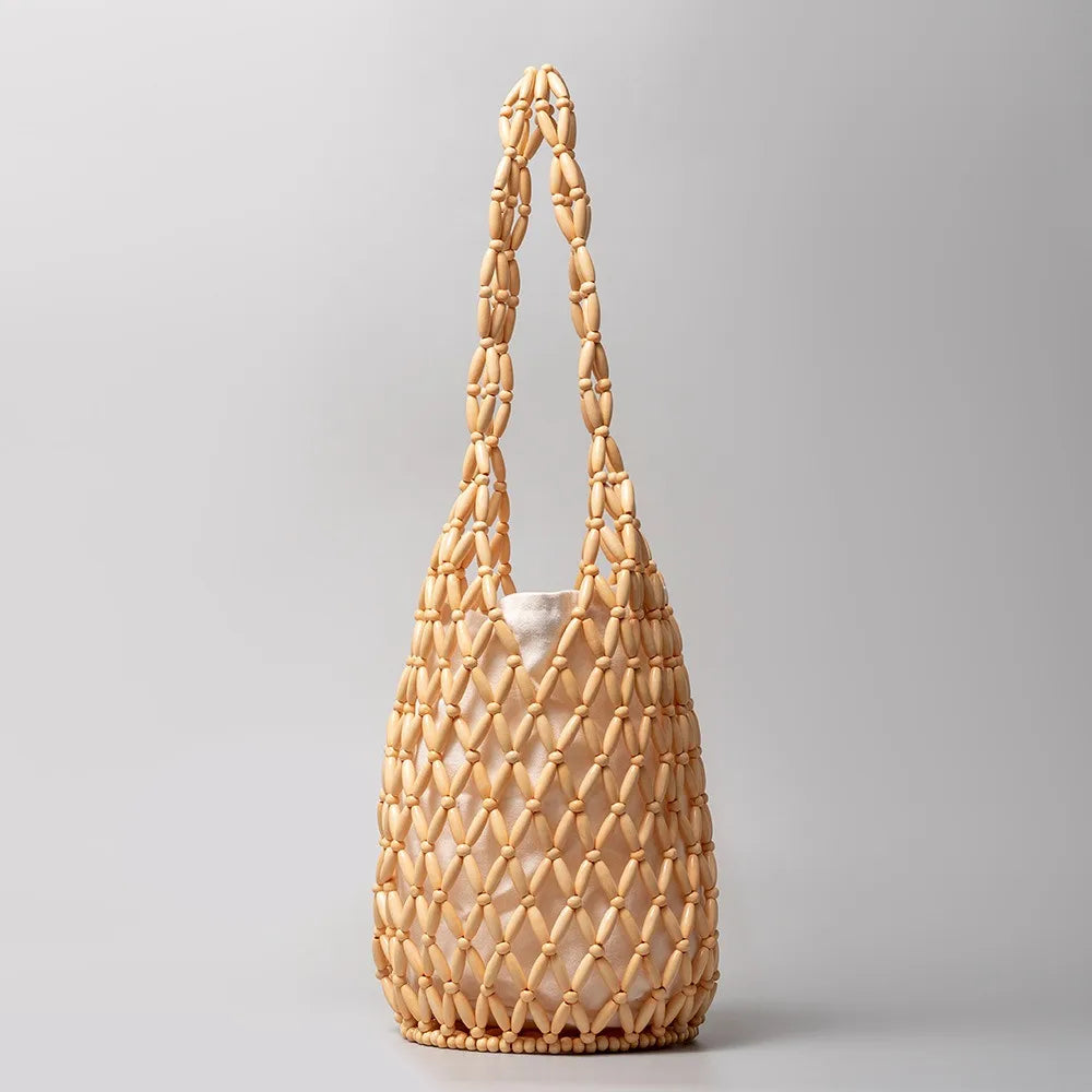 Bolso Red Tejida con Cuentas de Madera — imagen 17